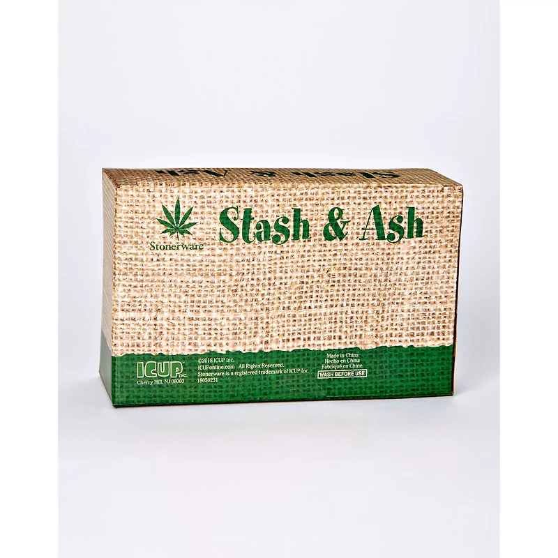 Rasta Leaf Emoji Stash Jar and Ashtray Set