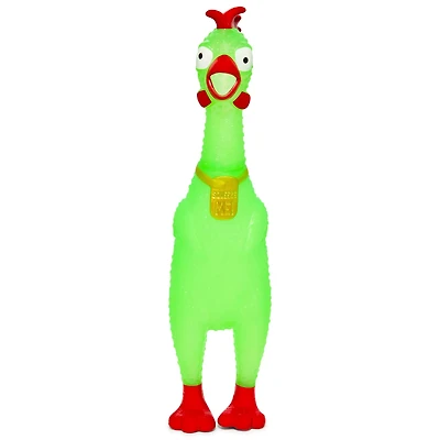 Neon Green Squeeze Plastic Chicken