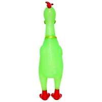 Neon Green Squeeze Plastic Chicken