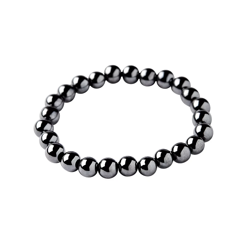 Gunmetal-Effect Beaded Bracelet