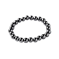 Gunmetal-Effect Beaded Bracelet