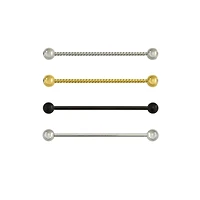 Multi-Pack Black and Goldtone Industrial Barbells 4 Pack - 14 Gauge
