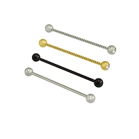 Multi-Pack Black and Goldtone Industrial Barbells 4 Pack - 14 Gauge
