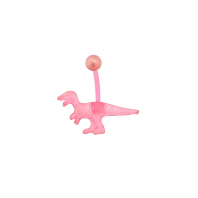 Pink Glow In The Dark Dinosaur Belly Ring - 14 Gauge