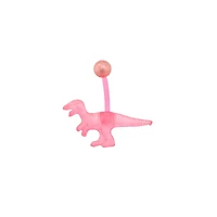 Pink Glow In The Dark Dinosaur Belly Ring - 14 Gauge