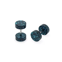 Teal Splatter Fake Plugs - 18 Gauge