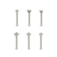 Multi-Pack CZ Stud Nose Rings - 6 Pack