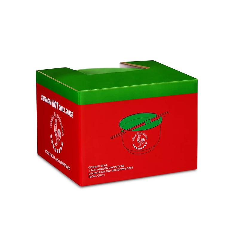 Boxed Sriracha Noodle Bowl and Chopsticks Set