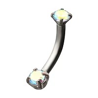 Blue and Yellow Gem Belly Ring – 14 Gauge
