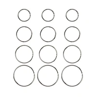 Multi-Pack Hoop Nose Rings - 12 Pack