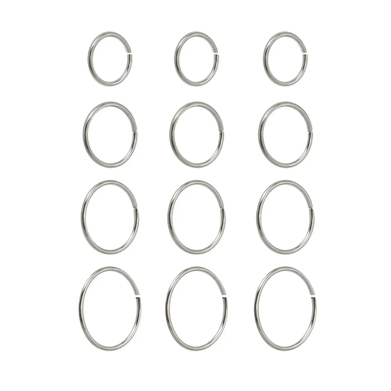 Multi-Pack Hoop Nose Rings - 12 Pack