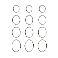 Multi-Pack Hoop Nose Rings - 12 Pack