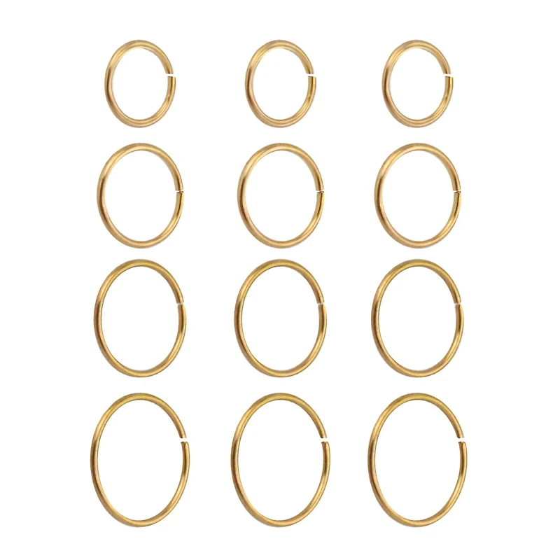 Multi-Pack Goldtone Hoop Nose Rings - 12 Pack