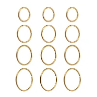 Multi-Pack Goldtone Hoop Nose Rings - 12 Pack