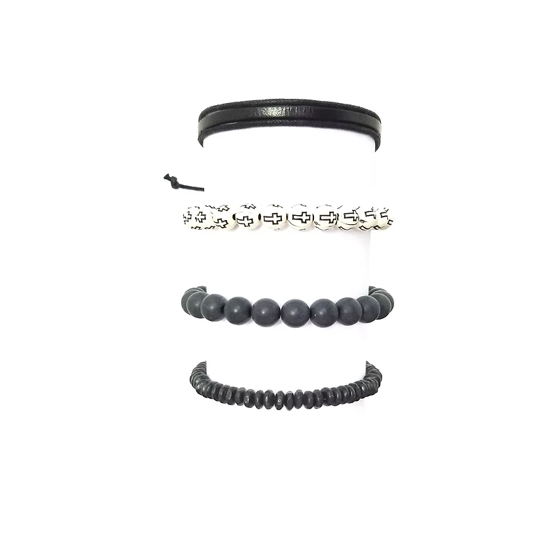 Multi-Pack Cross Bead Bracelets - 4 Pack