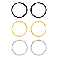 Multi-Pack Multicolor Seamless Nose Rings 6 Pack - 20 Gauge