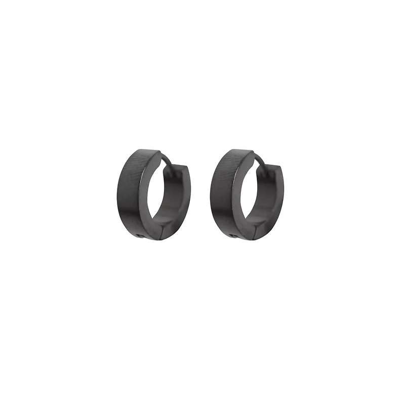 Black Huggie Hoop Earrings - 18 Gauge