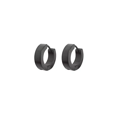 Black Huggie Hoop Earrings - 18 Gauge