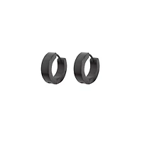 Black Huggie Hoop Earrings - 18 Gauge