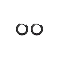 Black Huggie Hoop Earrings - 18 Gauge