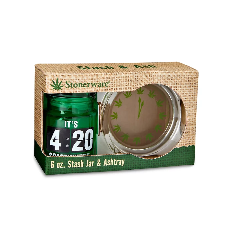 420 Somewhere Stash Jar and Ashtray - 6 oz.