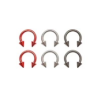 Multi-Pack Spike Horseshoe Rings 3 Pair - 16 Gauge