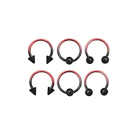 Multi-Pack Ombre Horseshoe Rings and Captive - 3 Pair