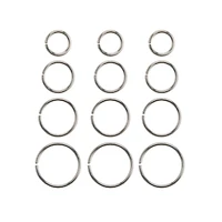 Multi-Pack Hoop Nose Rings - 12 Pack