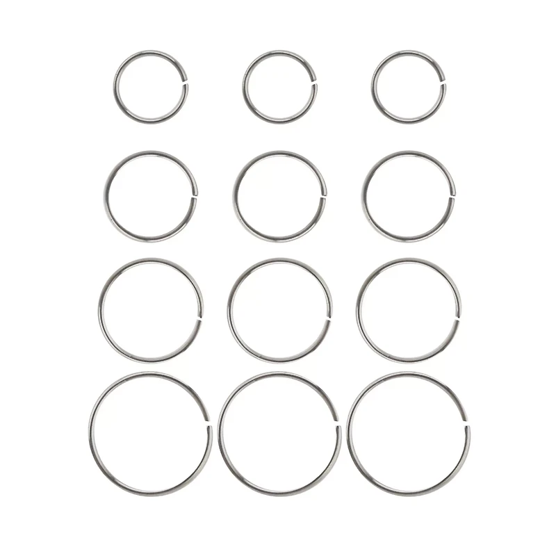 Multi-Pack Hoop Nose Rings - 12 Pack