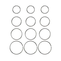 Multi-Pack Hoop Nose Rings - 12 Pack