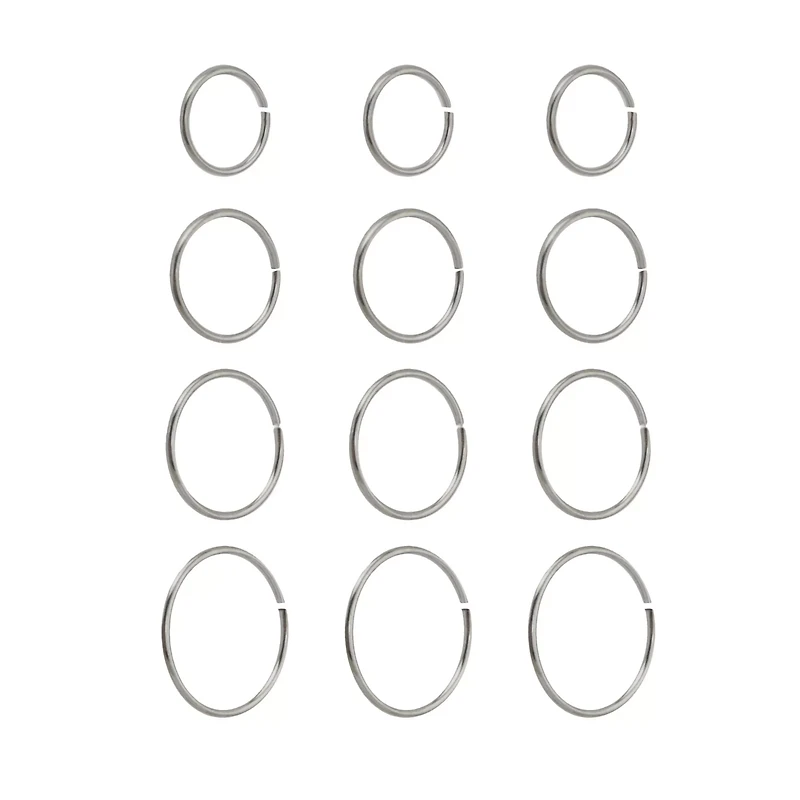 Multi-Pack Hoop Nose Rings - 12 Pack