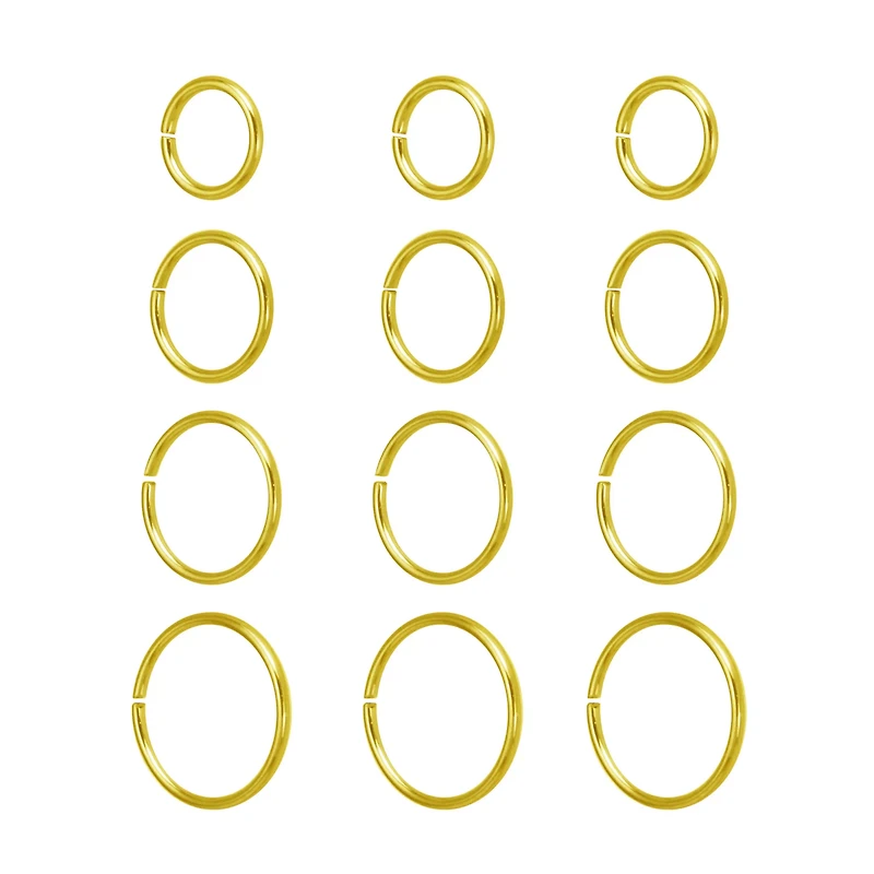 Multi-Pack Goldtone Hoop Nose Rings - 12 Pack
