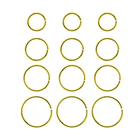 Multi-Pack Goldtone Hoop Nose Rings - 12 Pack