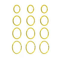 Multi-Pack Goldtone Hoop Nose Rings - 12 Pack