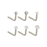 Multi-Pack CZ L-Bend Nose Rings