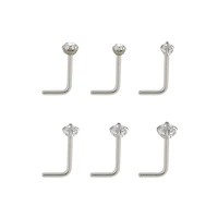 Multi-Pack CZ L-Bend Nose Rings