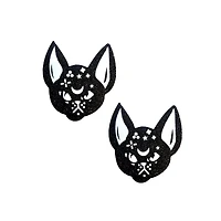 Glitter Black Cat Nipple Pasties