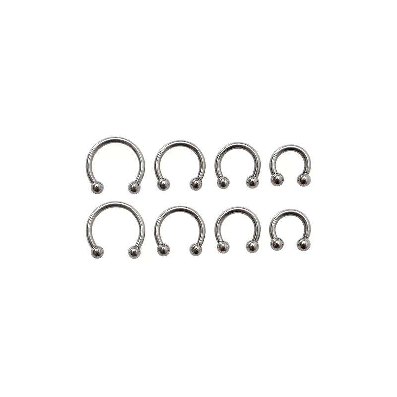 Multi-Pack Horseshoe Rings 4 Pair - 10 Gauge