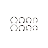 Multi-Pack Horseshoe Rings 4 Pair - 10 Gauge
