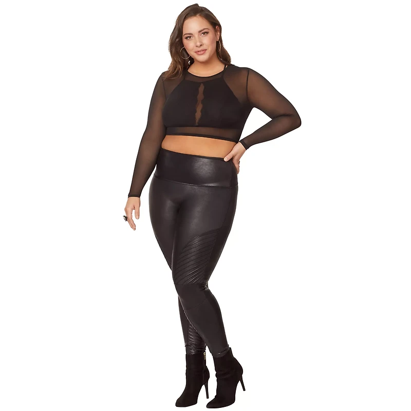 Long Sleeve Mesh Crop Top
