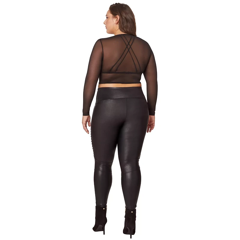 Long Sleeve Mesh Crop Top