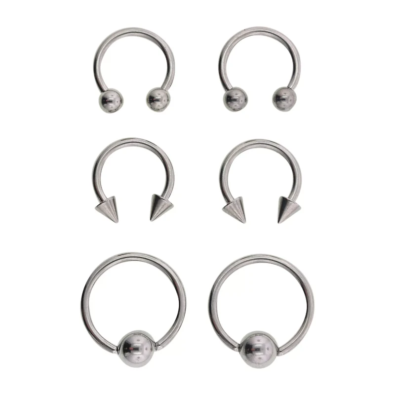 Silvertone Horseshoe - 3 Pair