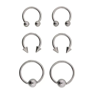 Silvertone Horseshoe - 3 Pair