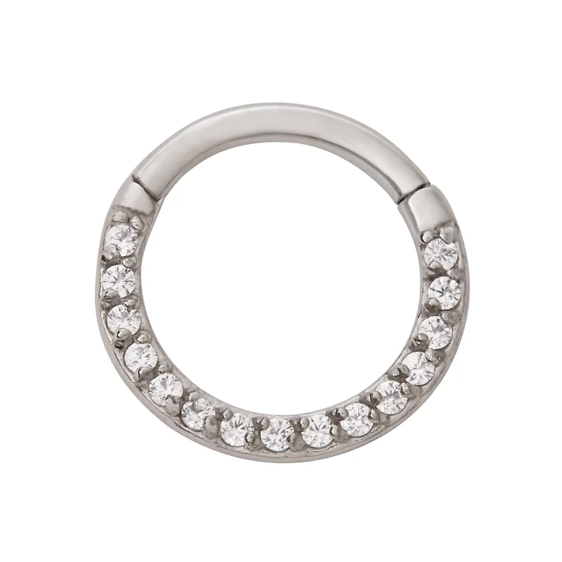CZ Segment Hinged Hoop Ring