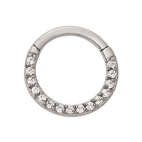 CZ Segment Hinged Hoop Ring