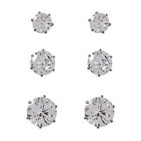Multi-Pack CZ Stud Earrings 3 Pair - 20 Gauge