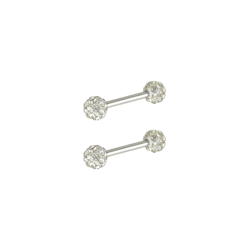 CZ Nipple Barbells - 14 Gauge