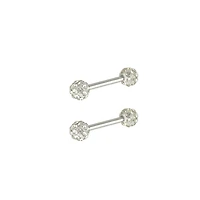CZ Nipple Barbells - 14 Gauge