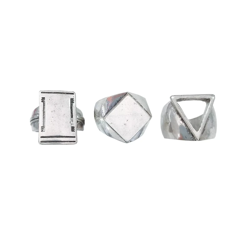 Multi-Pack Metal Statement Rings - 3 Pack