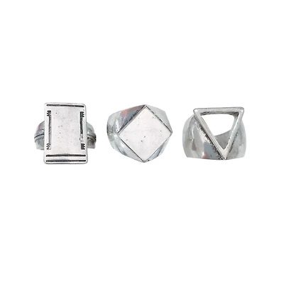 Multi-Pack Metal Statement Rings - 3 Pack